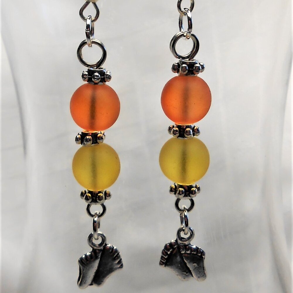 No 467 Handmade earrings with Tibetan silver charms
